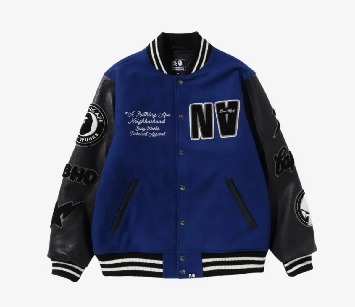 BAPE X Neighborhood Varsity Jacket Blue