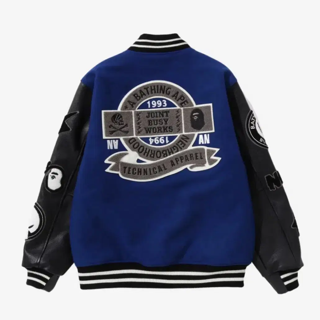 BAPE X Neighborhood Varsity Jacket Blue