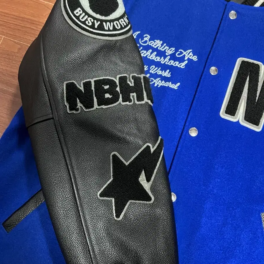 BAPE X Neighborhood Varsity Jacket Blue