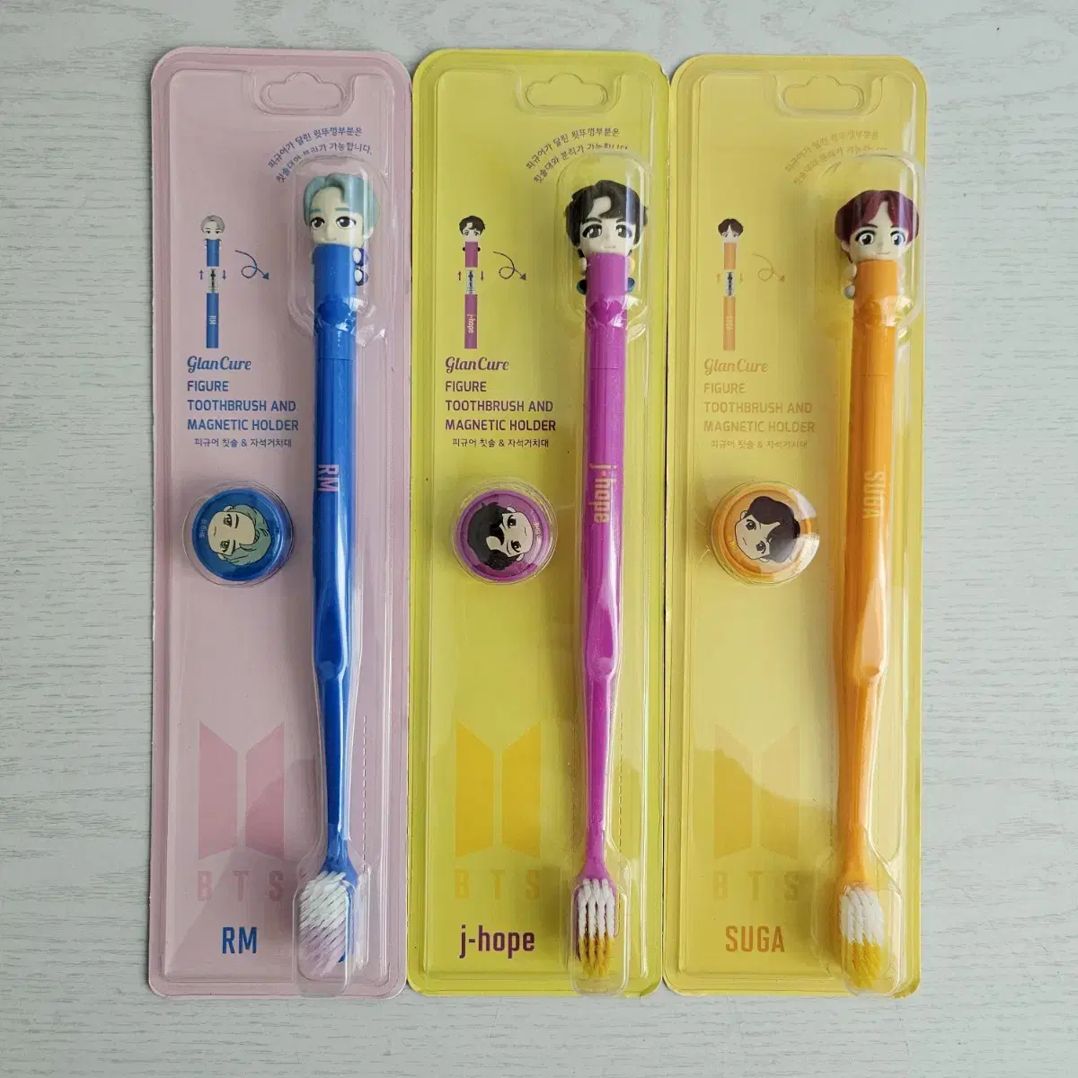 BTS Figures Toothbrush Magnetic Holder RM, J-HOPE, SUGA