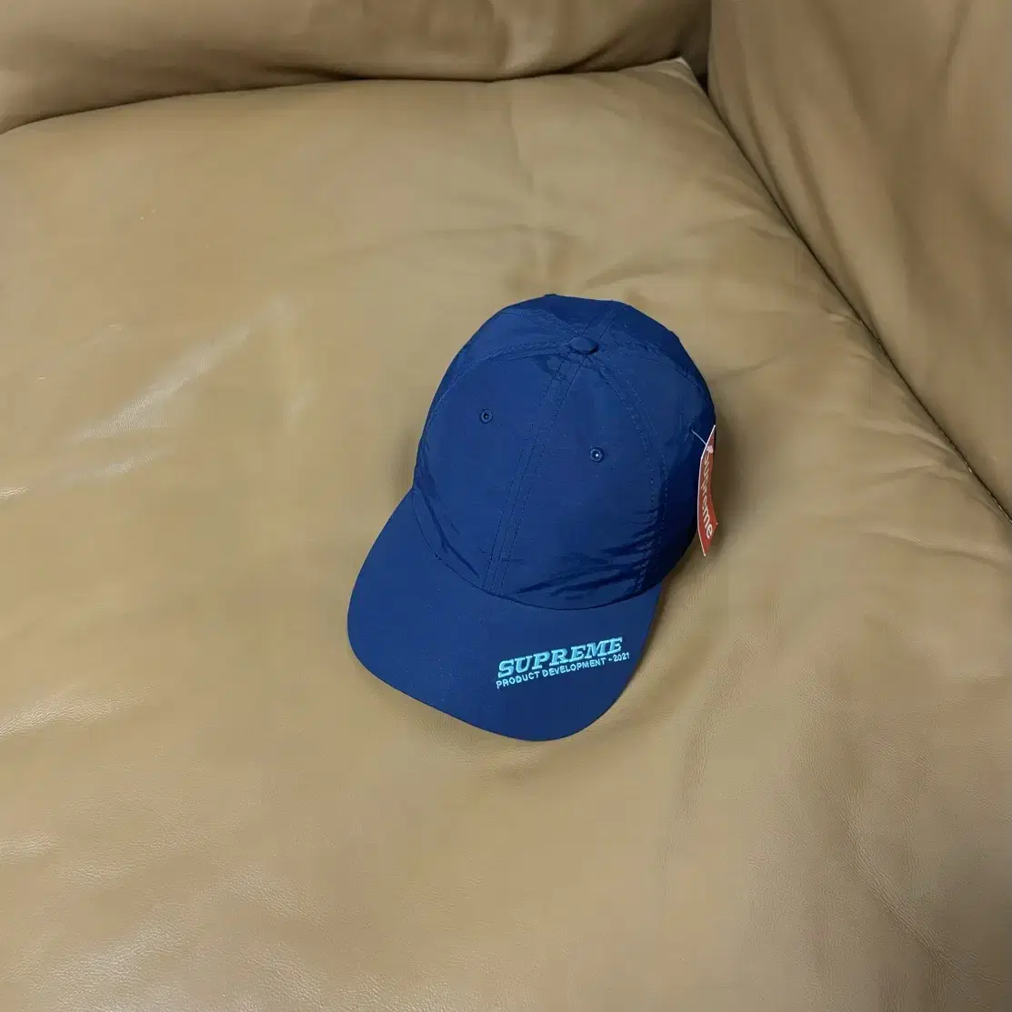 Supreme 슈프림 6패널 볼캡 모자 (Visor Logo Navy)