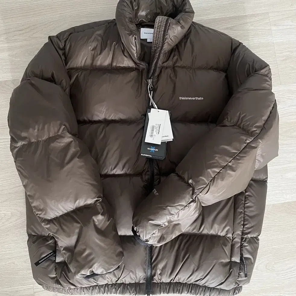 디스이즈네버댓 PERTEX T Down Jacket Brown