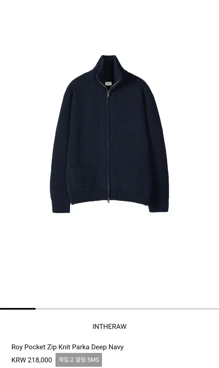 (3) 23FW In-the-Row Full Zip-up Jacket Deep Navy