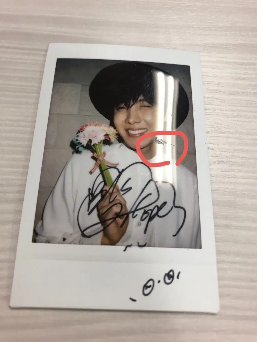 Includes a steamed polaroid signature of the one and only BTS.