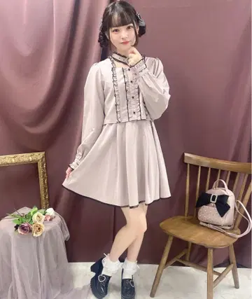 ROJITA 하트 버클 초커 데콜테 오프숄더 원피스