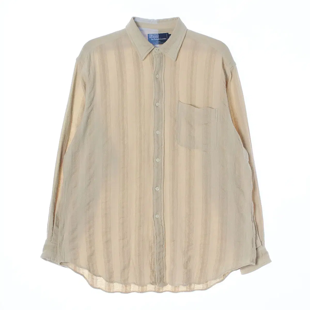 (Genuine)[L]Polo Ralph Lauren Beige linen and cotton shirt