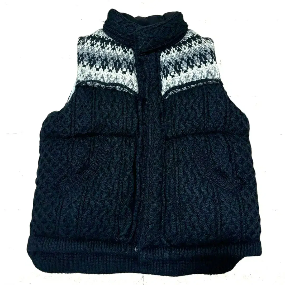 Yasuhiro Mihara Cable knit down vest