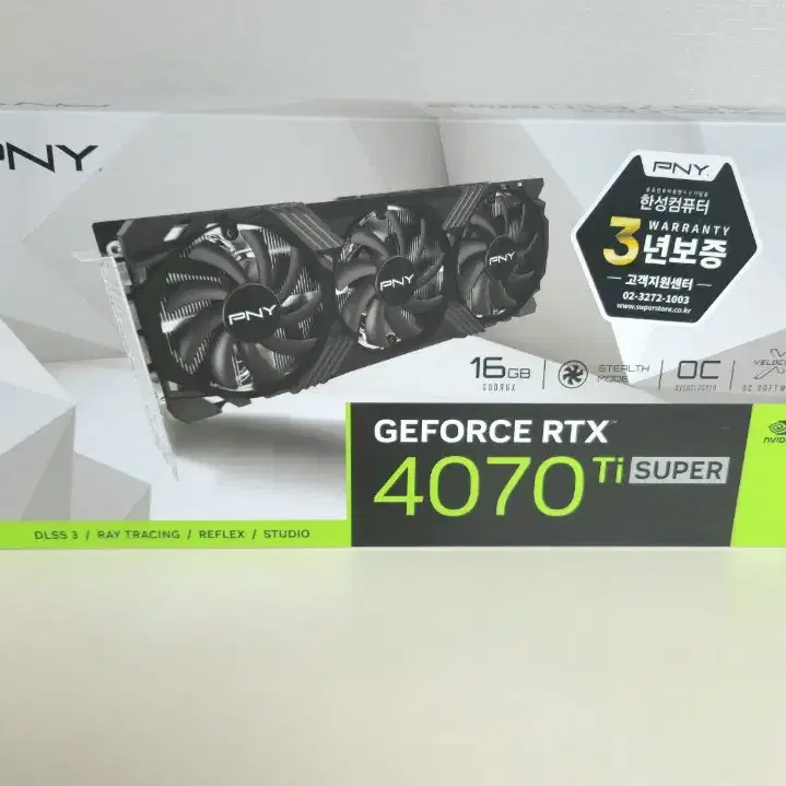 (미개봉) PNY RTX 4070 Ti SUPER OC D6X 16GB