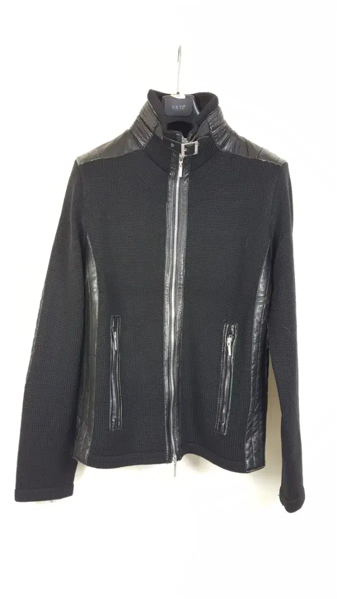 Gianni Versace Black leather/knit jumper for Men