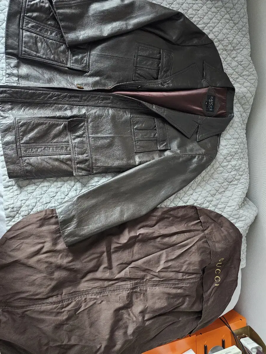 Gucci Leather Jacket Genuine Mens100