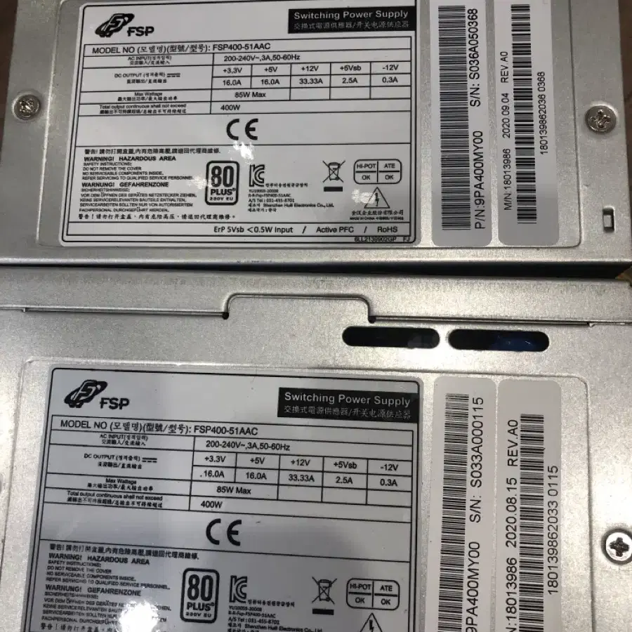 파워 Fsp 400w 80+ (34A 암페어 )2개 팝니다