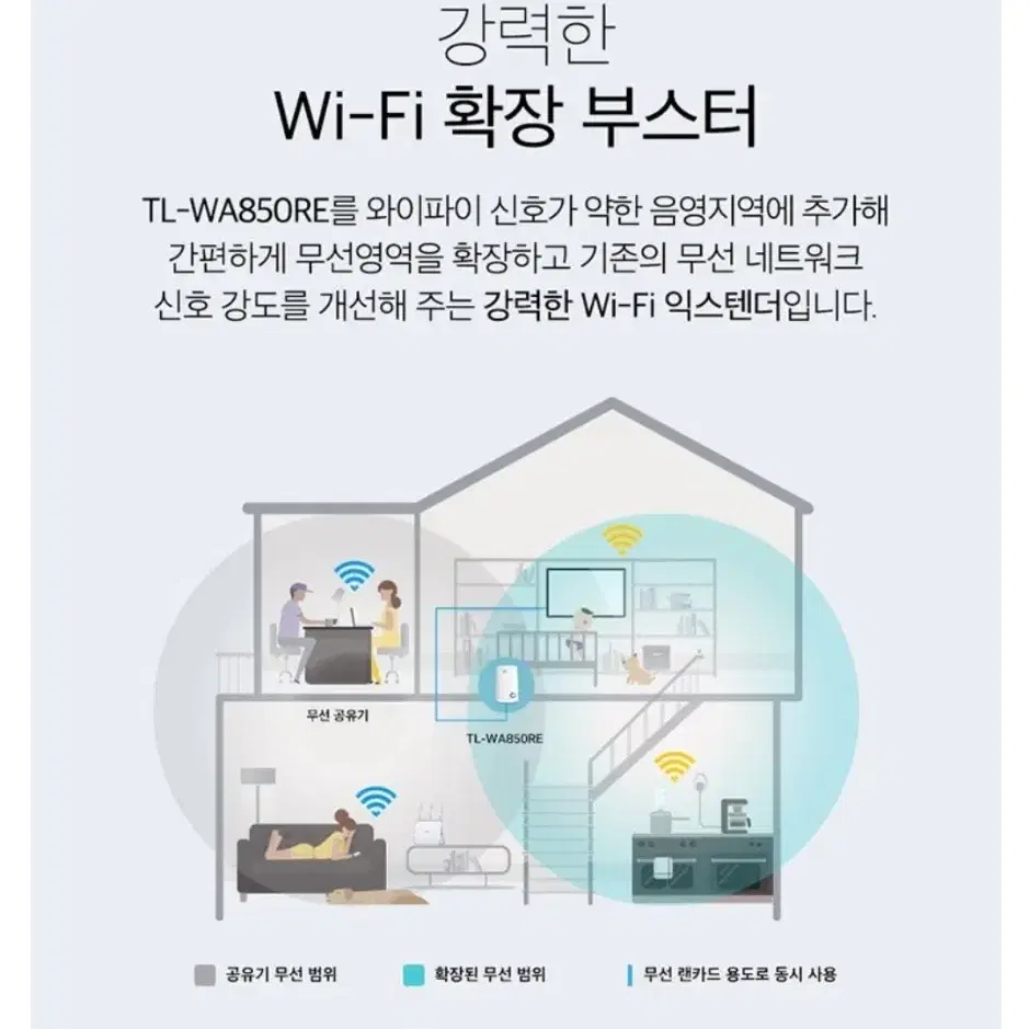 티피링크 무선 와이파이 증폭확장기 TL-WA850RE