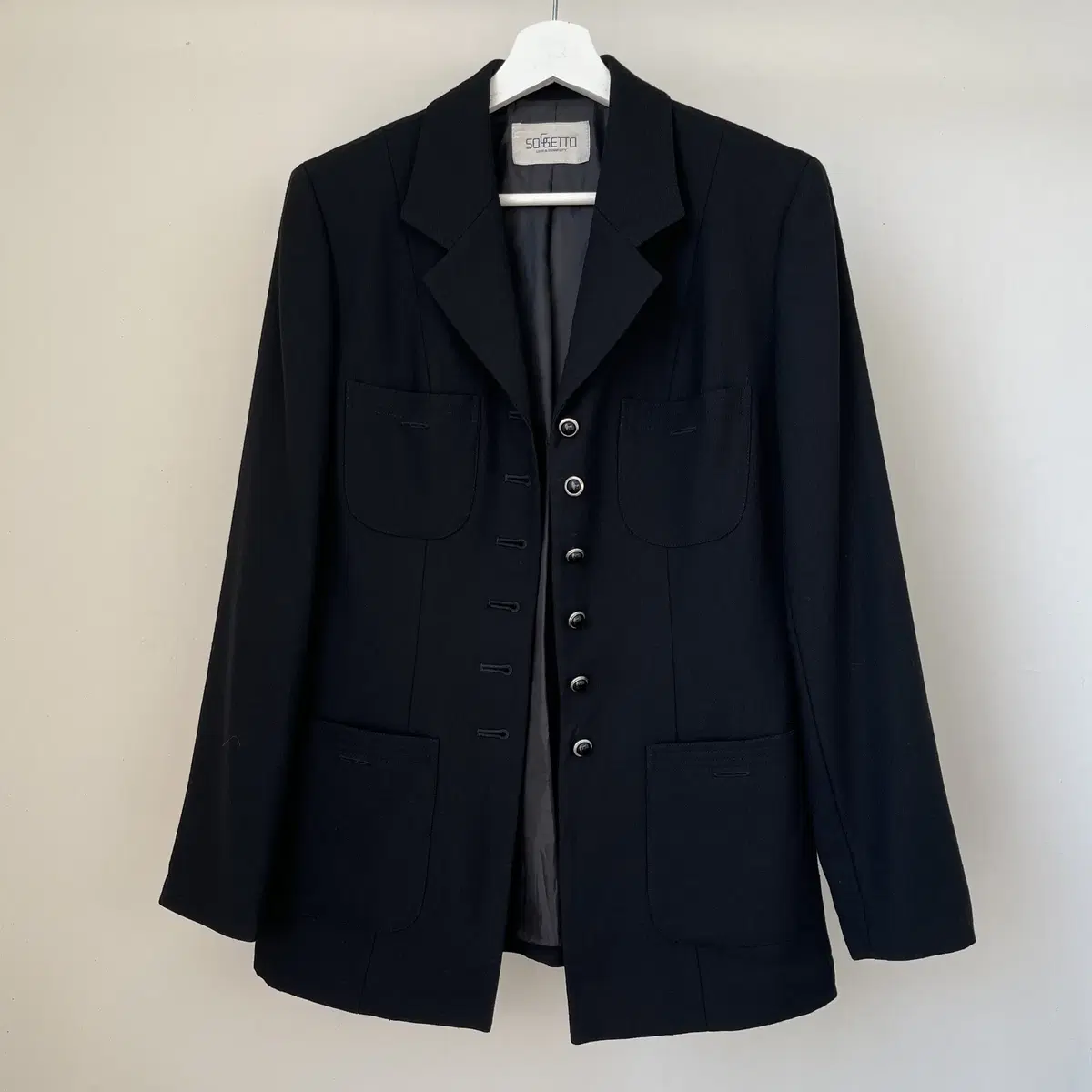 SOGGETTO Black Pearl Button wool Jacket