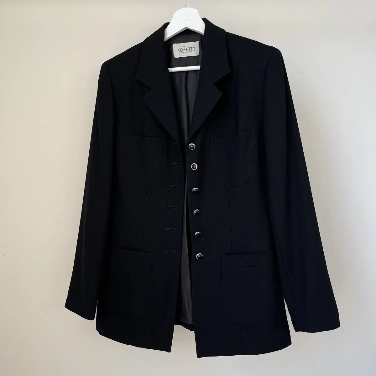 SOGGETTO Black Pearl Button wool Jacket