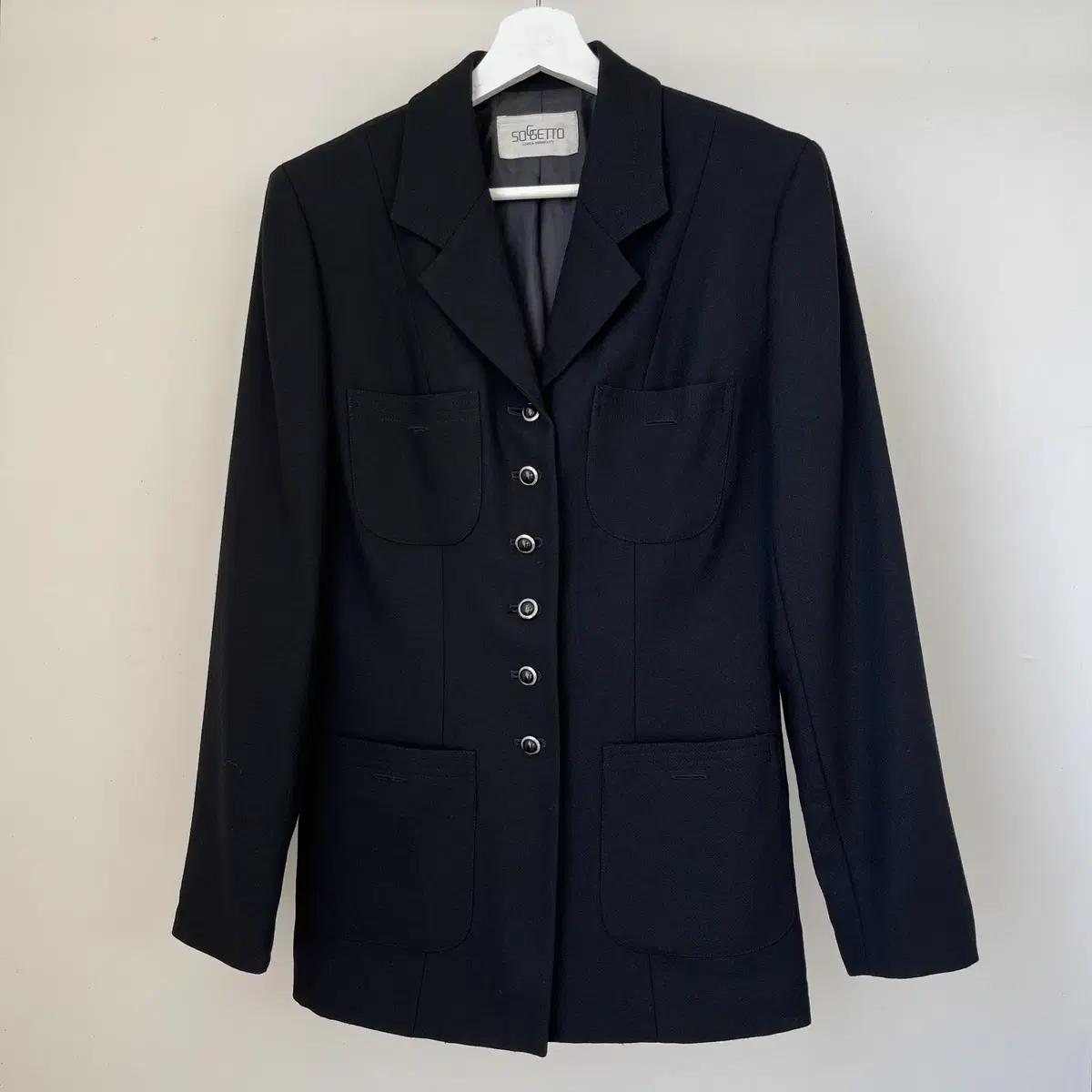 SOGGETTO Black Pearl Button wool Jacket