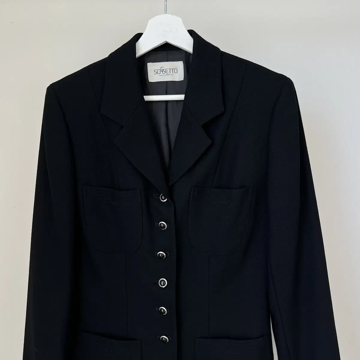 SOGGETTO Black Pearl Button wool Jacket