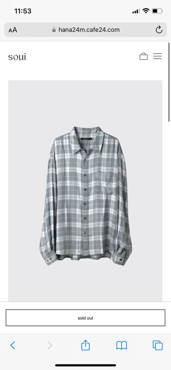 2) Hatching Room Classic Check Shirt Bleached Gray Pink