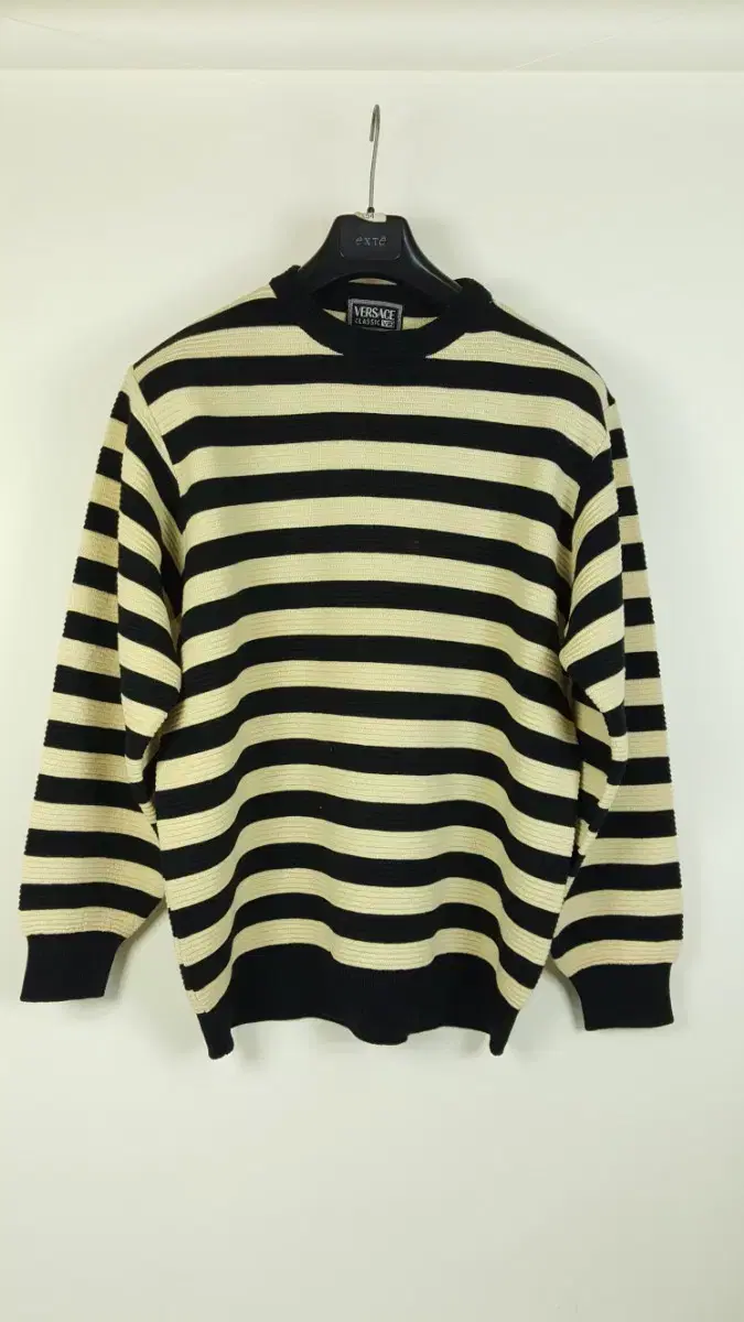 Versace V2 Classic Stripe Wool Pullover for Men