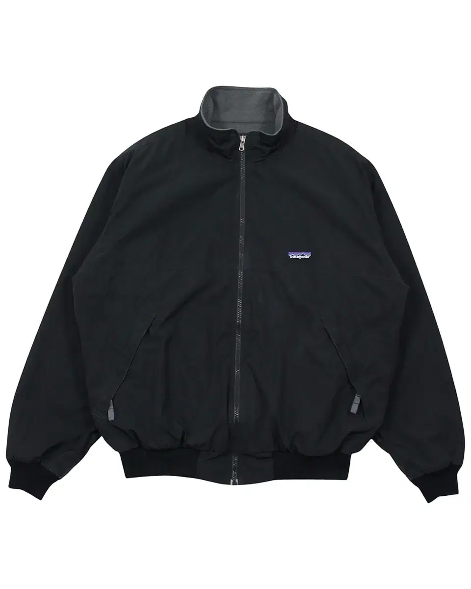 2000s Patagonia Nylon Fleece Bomber Jacket Black Vintage