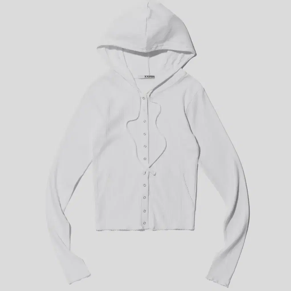 EYELET SNAP HOODIE WHITE