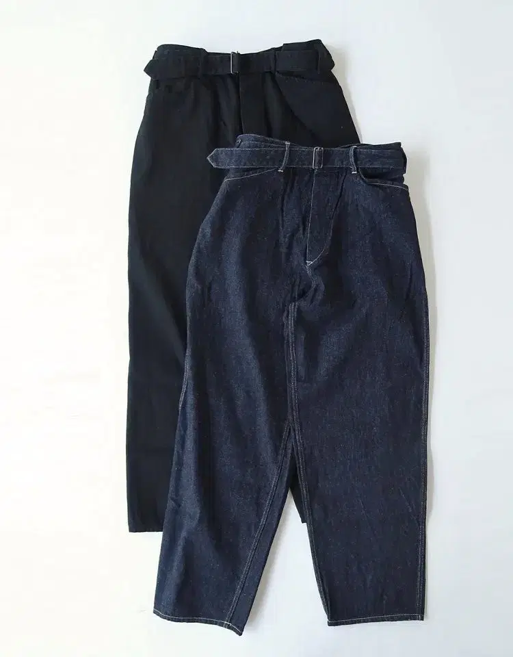 COMOLI Comori Denim Belted Trousers 24AW (size 3) - Navy