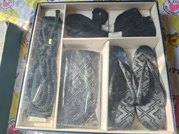 상복-잡화 세트-기모노용 조리-오비-오비 장식 천-허리띠 세트 M사이즈