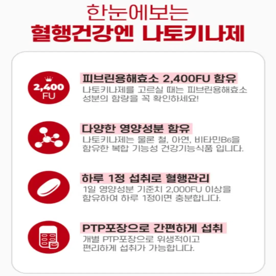 종근당 혈행건강 개선엔 나토키나제 400mg x 30정