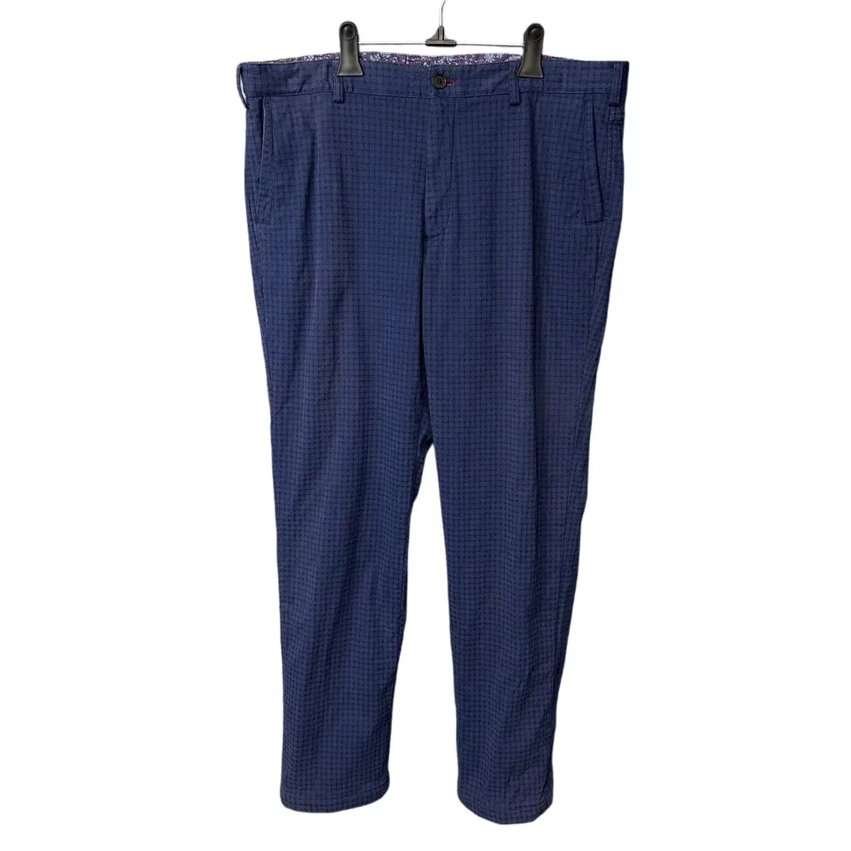 38 Wide-Angle Navy Check Brushed Golf Pants