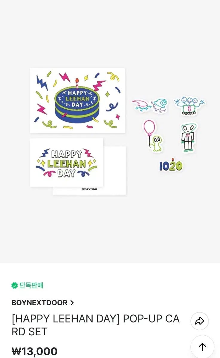 boynextdoor leehan birthday pop up kard set