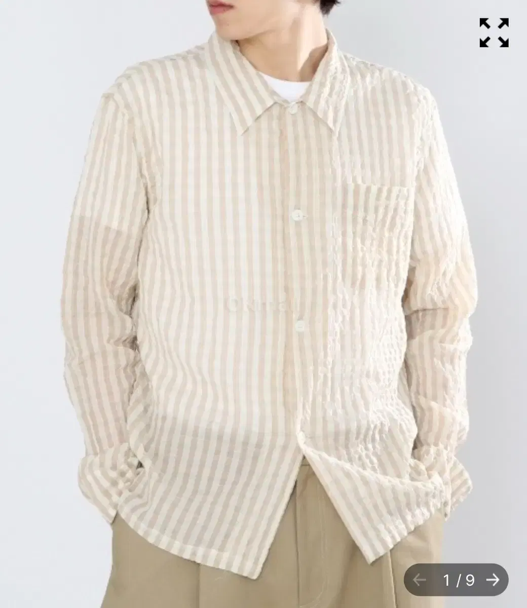 I sell [48SIZE]Haregashi Box Basque Seersucker Shirt