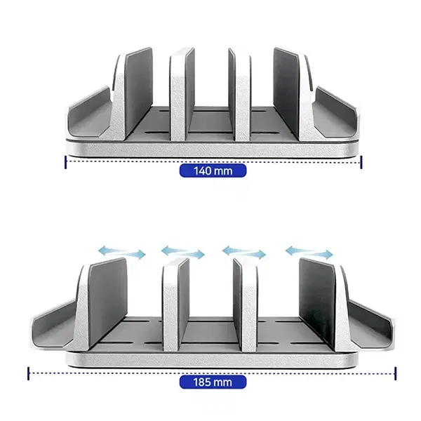 노트북 수직 고정 거치대 실버 [150 x 140 x 47mm]