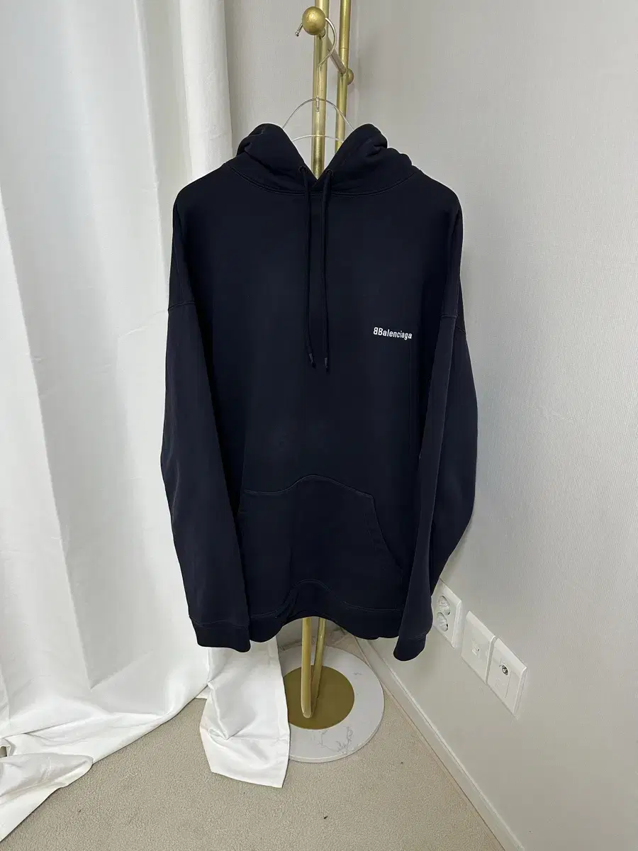 Balenciaga Embroidered Go Hoodie Navy