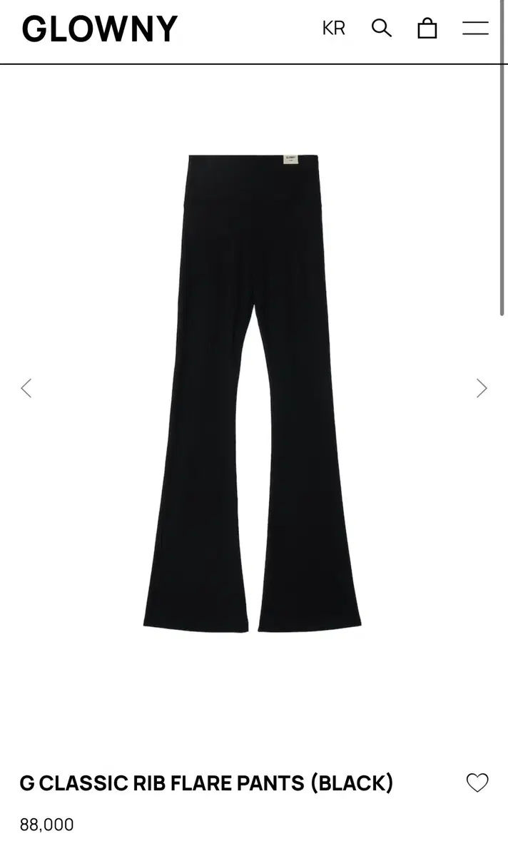 글로니 G CLASSIC RIB FLARE PANTS (BLACK)