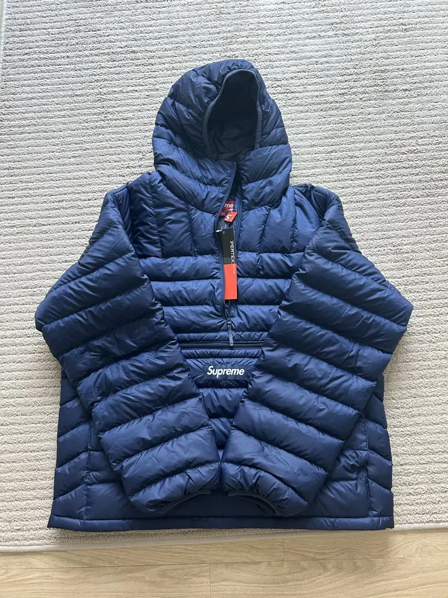 Supreme Micro Down Half Zip Hooded Pullover Navy M