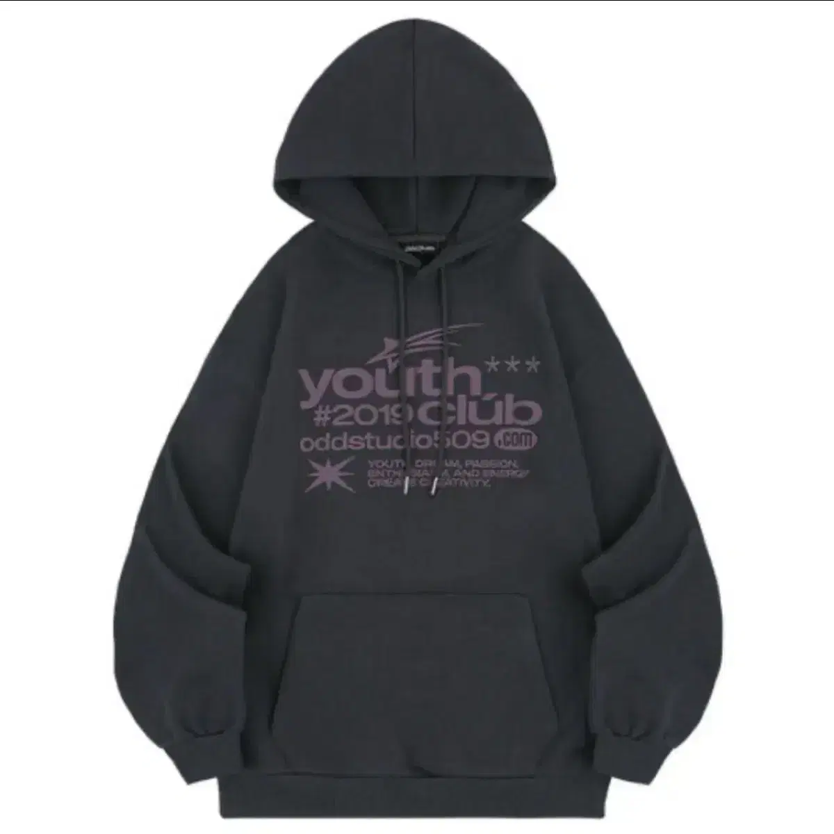 OddStudio U's Club Typo Graphic Overfit Hoodie