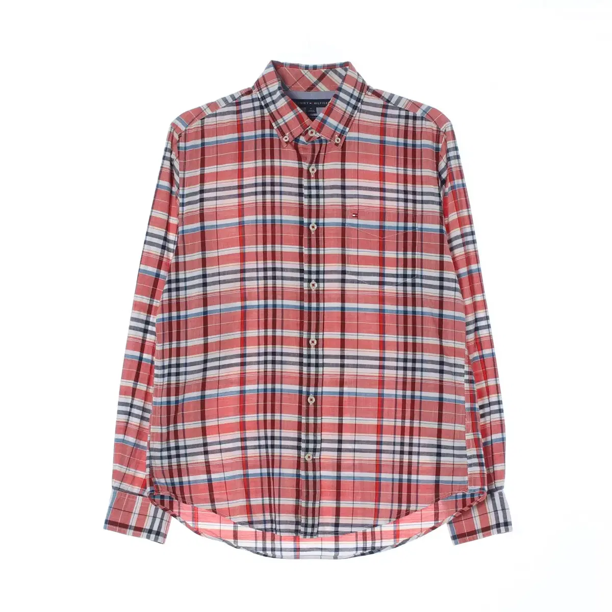 [M]Tommy Hilfiger Red Multicolor Check Custom Fit Shirt