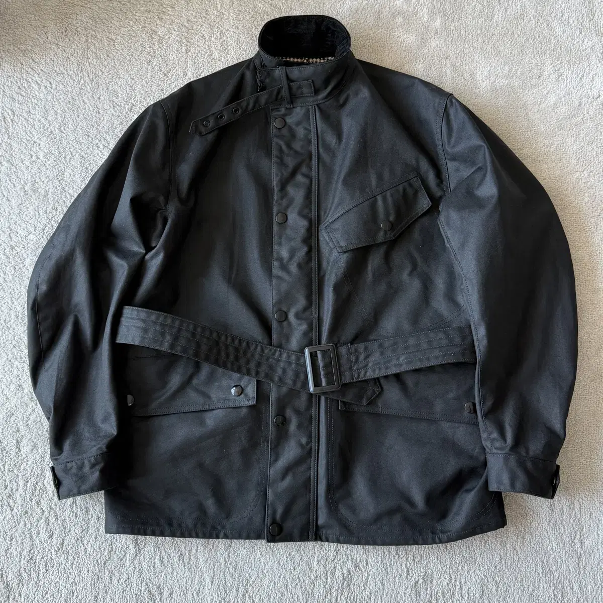 Atraco Time One Closing Waxed Cotton Rider Jacket