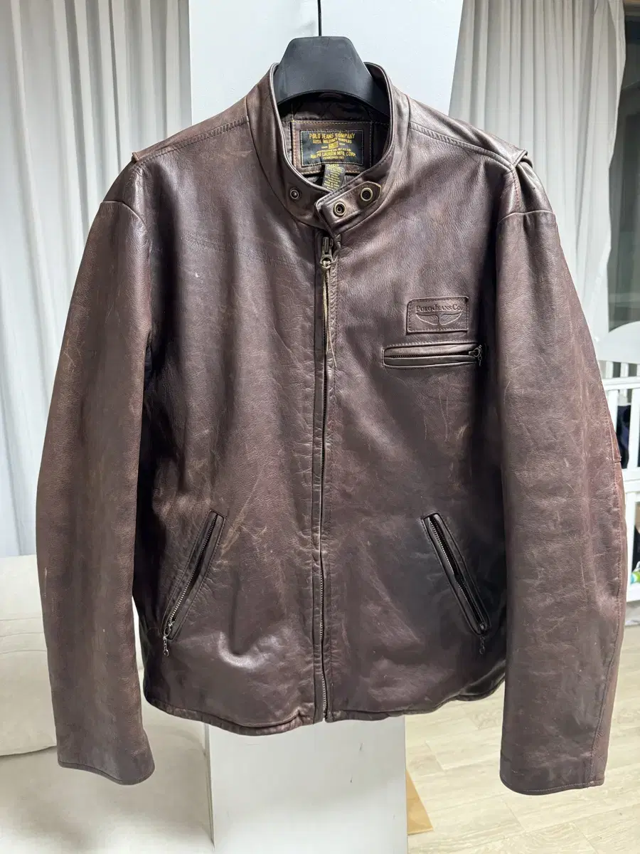 XL Polo Jins Caffe Racer Leather Jacket / Suede RRL Newsboy