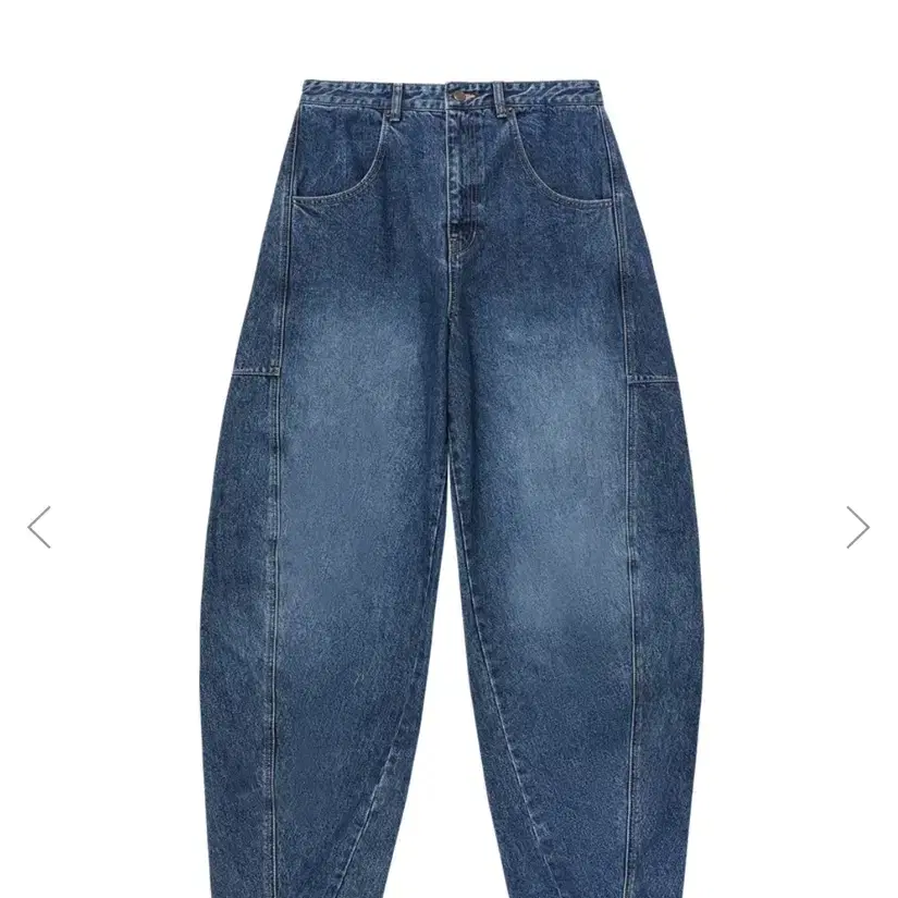 우알롱 Curve balloon wide denim pants