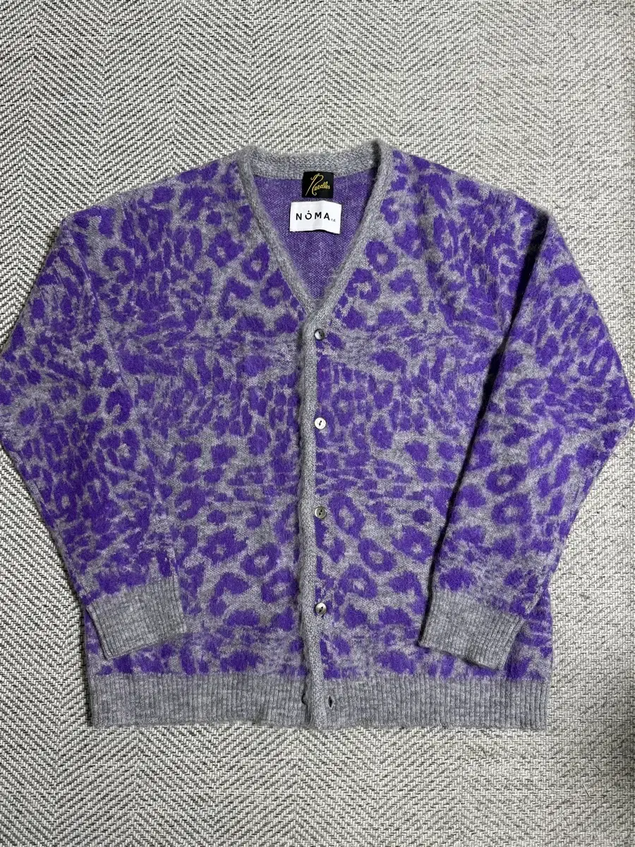 Needles x Norma T.D. Mohair Cardigan Leopard Gray