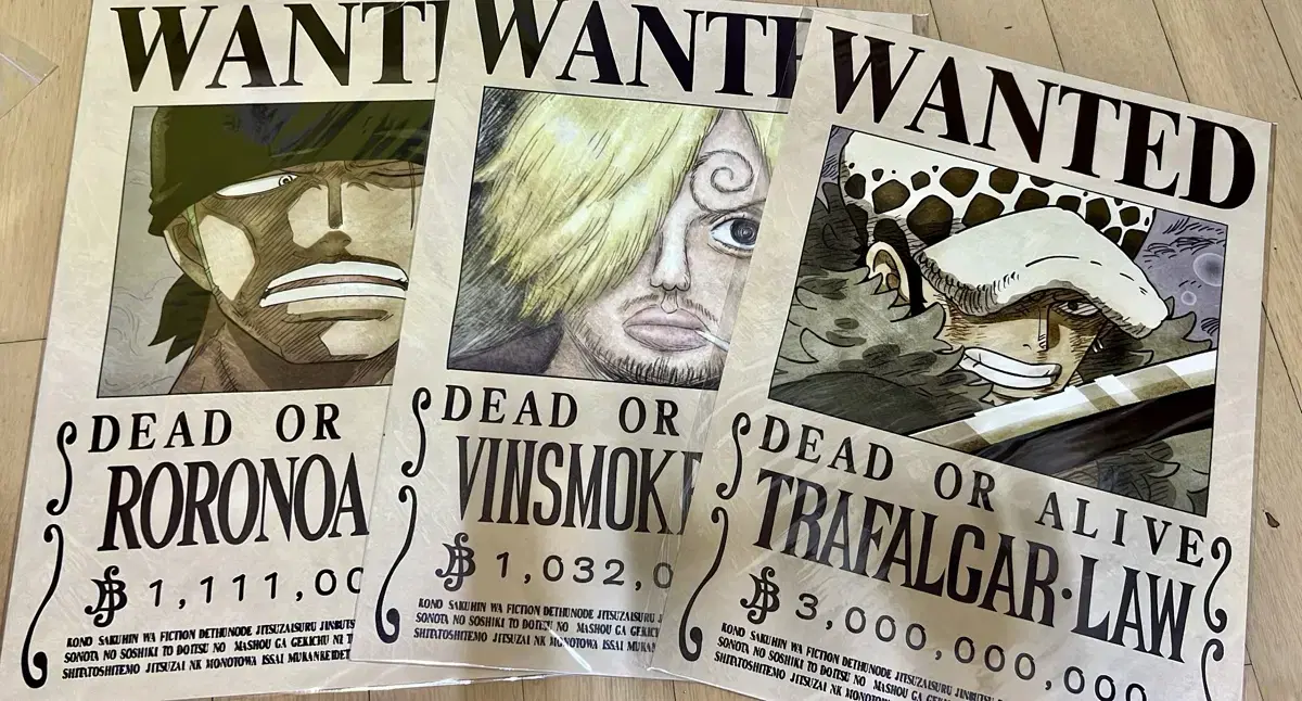 ONEPIECE Bounty Wanted Paper JoRo Sangi Low Sells in Bulk