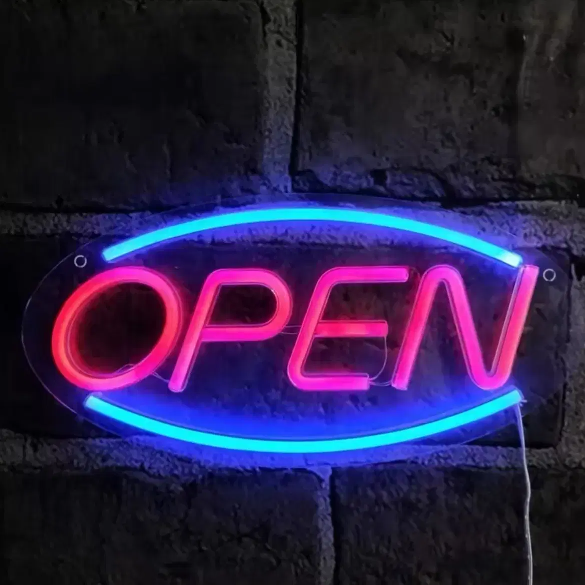 네온사인 open 오픈 가게 인테리어 조명 감성