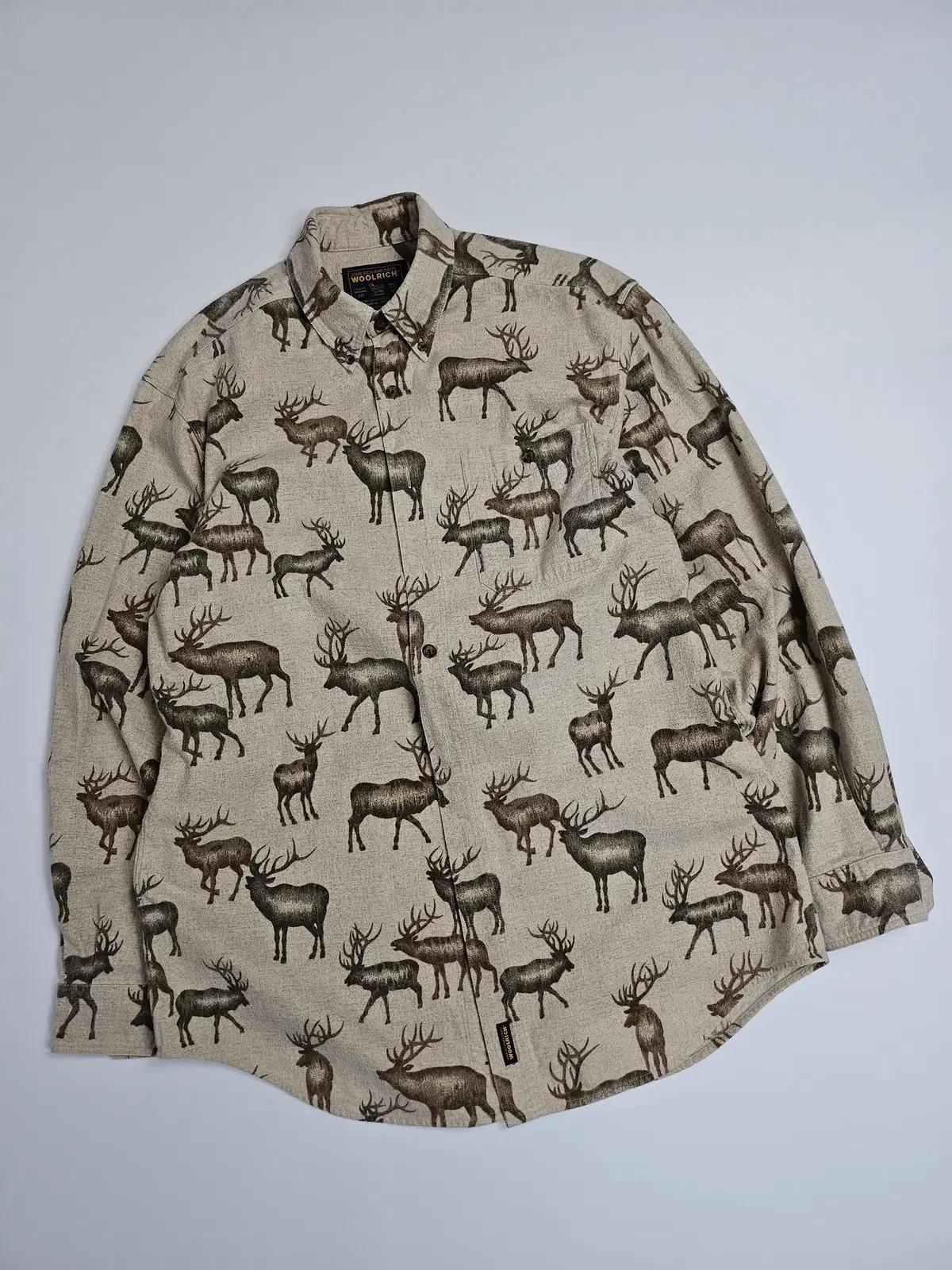 Woolrich pattern print long sleeve wool shirt (100~105) / 8293