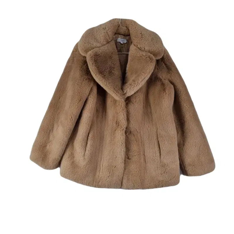 E8804 MOLLIOLLI Womens Beige eco-fur half coat/dirk