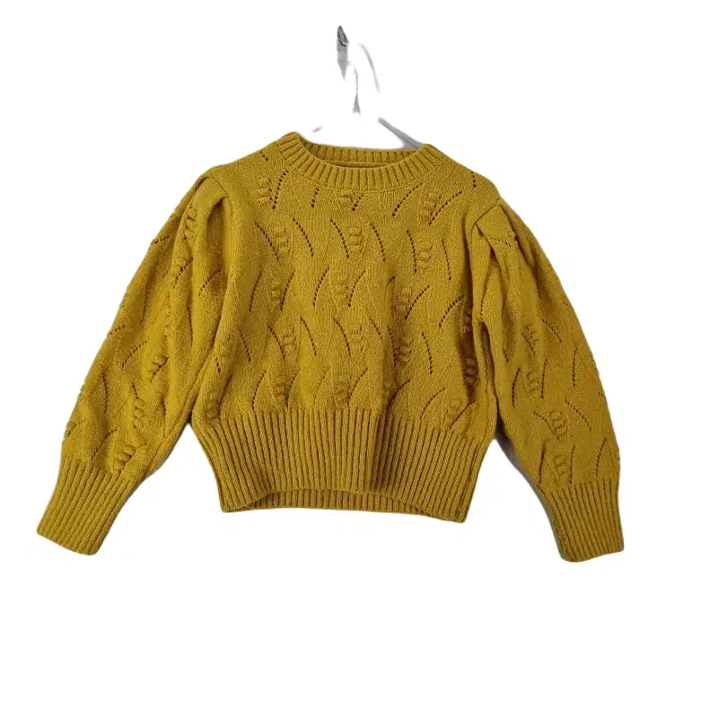 E8806 Women's FREE Mustard Roundneck Crop Knit/Dirk