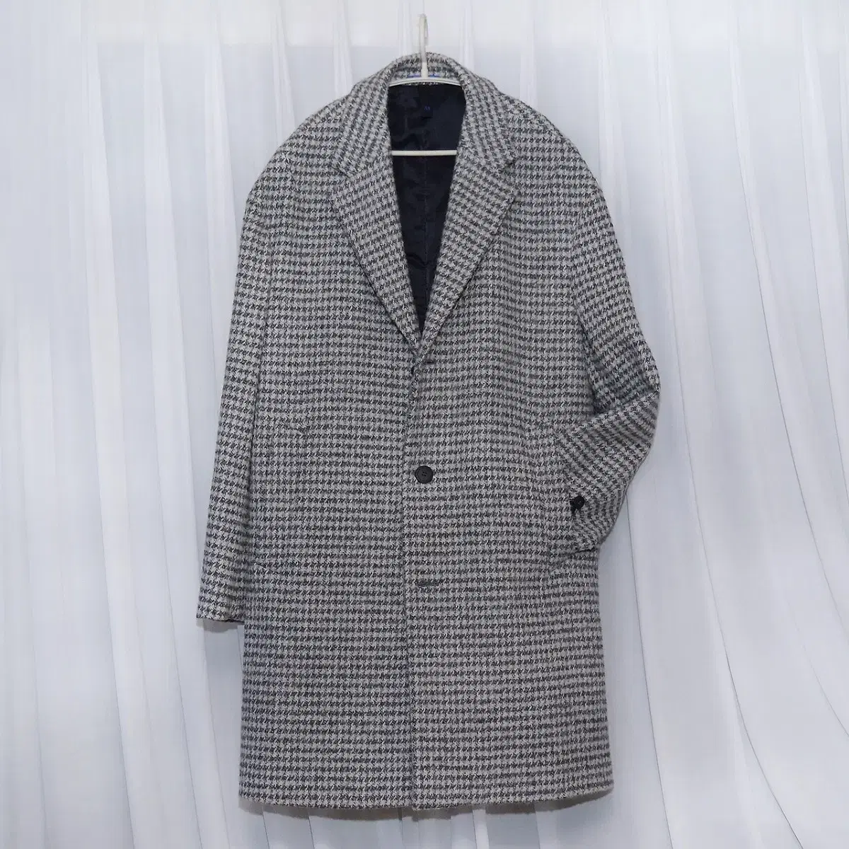 Logadis A3 Houndstooth Check Wool Alpaca Padded Overcoat (105+)