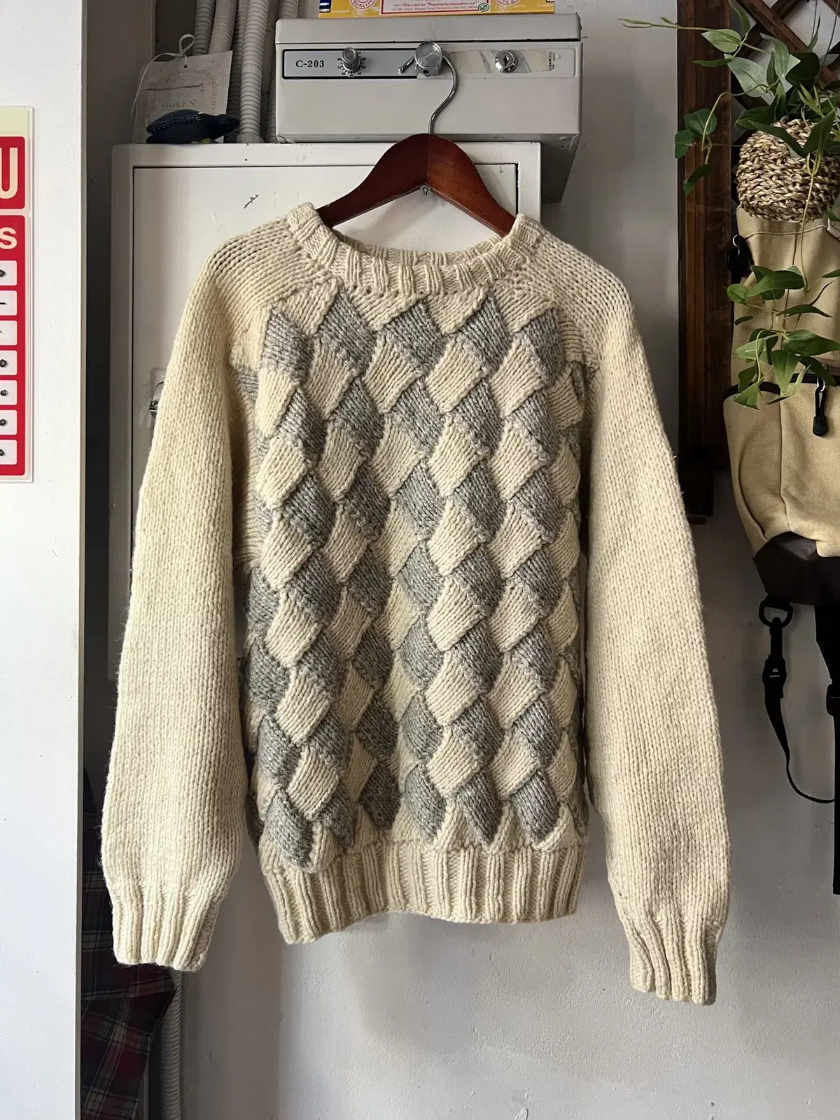 [M]90's European Vintage Weave Sweater Knit