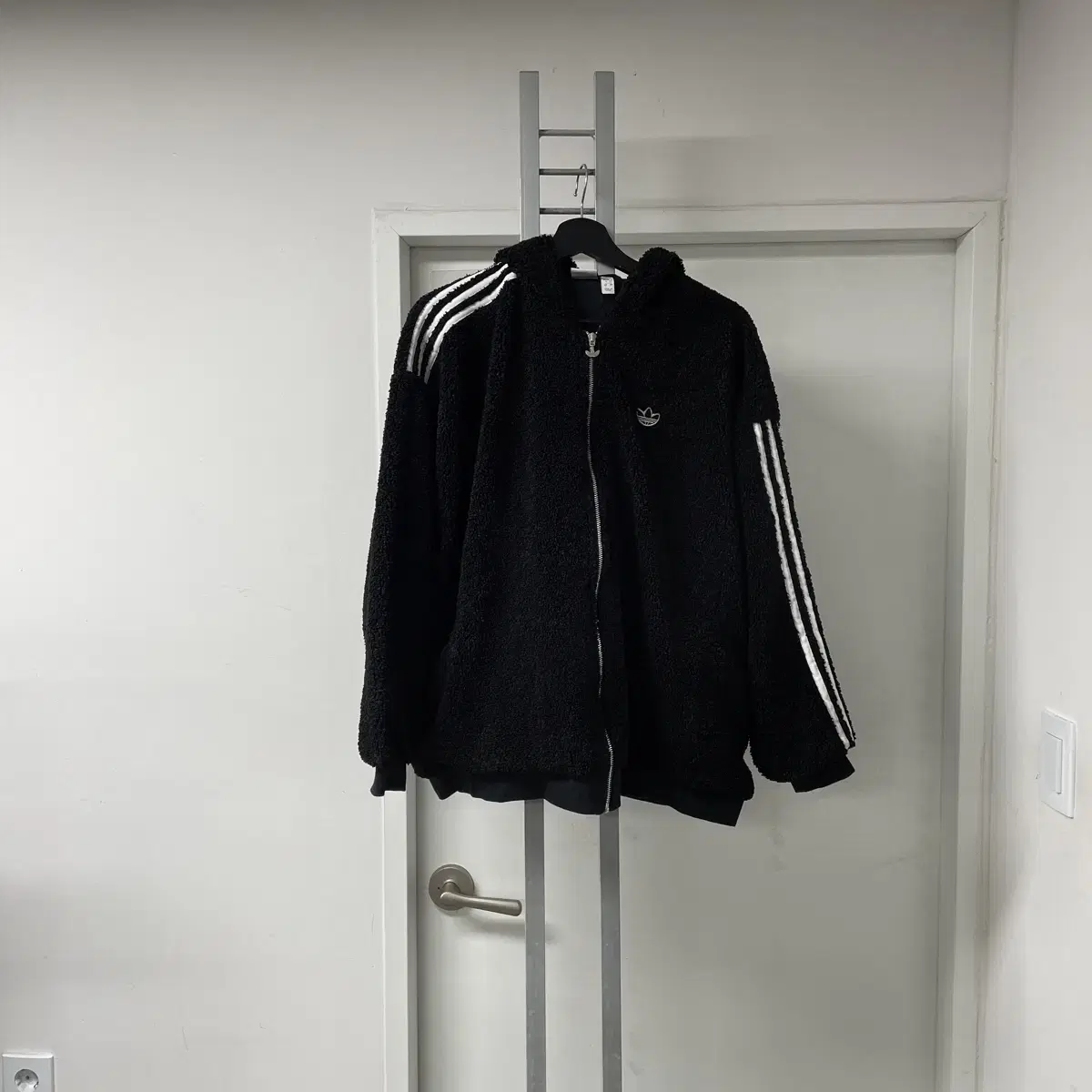 Adidas Fleece Hooded Jacket Black L