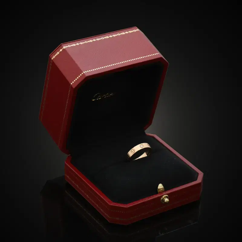 (정품)까르띠에 러브밴드(미니러브링)18K 로골 다이아 48호 3.5mm