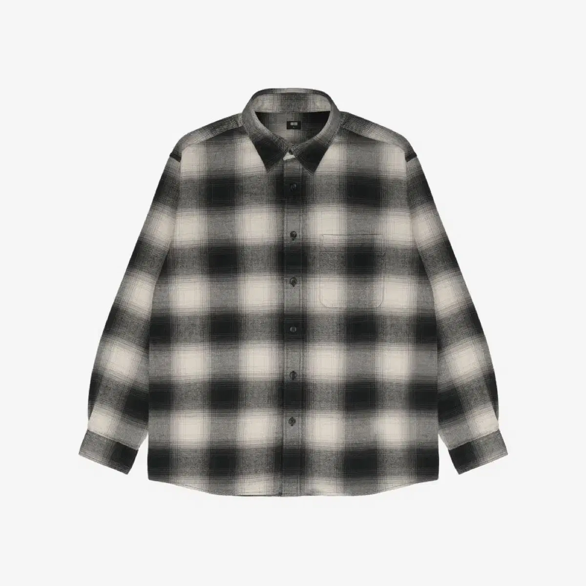 XL) Uniqlo Flannel Check Shirt Black Long Sleeve